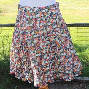 Forever 21 floral skirt -Orange Green Blue & White